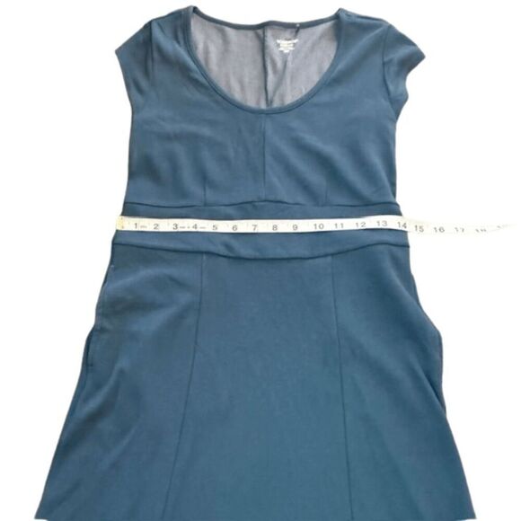 Toad & Co Women's Flexcel Cap Sleeve Shirt Dress Blue Size Medium - Picture 8 of 10